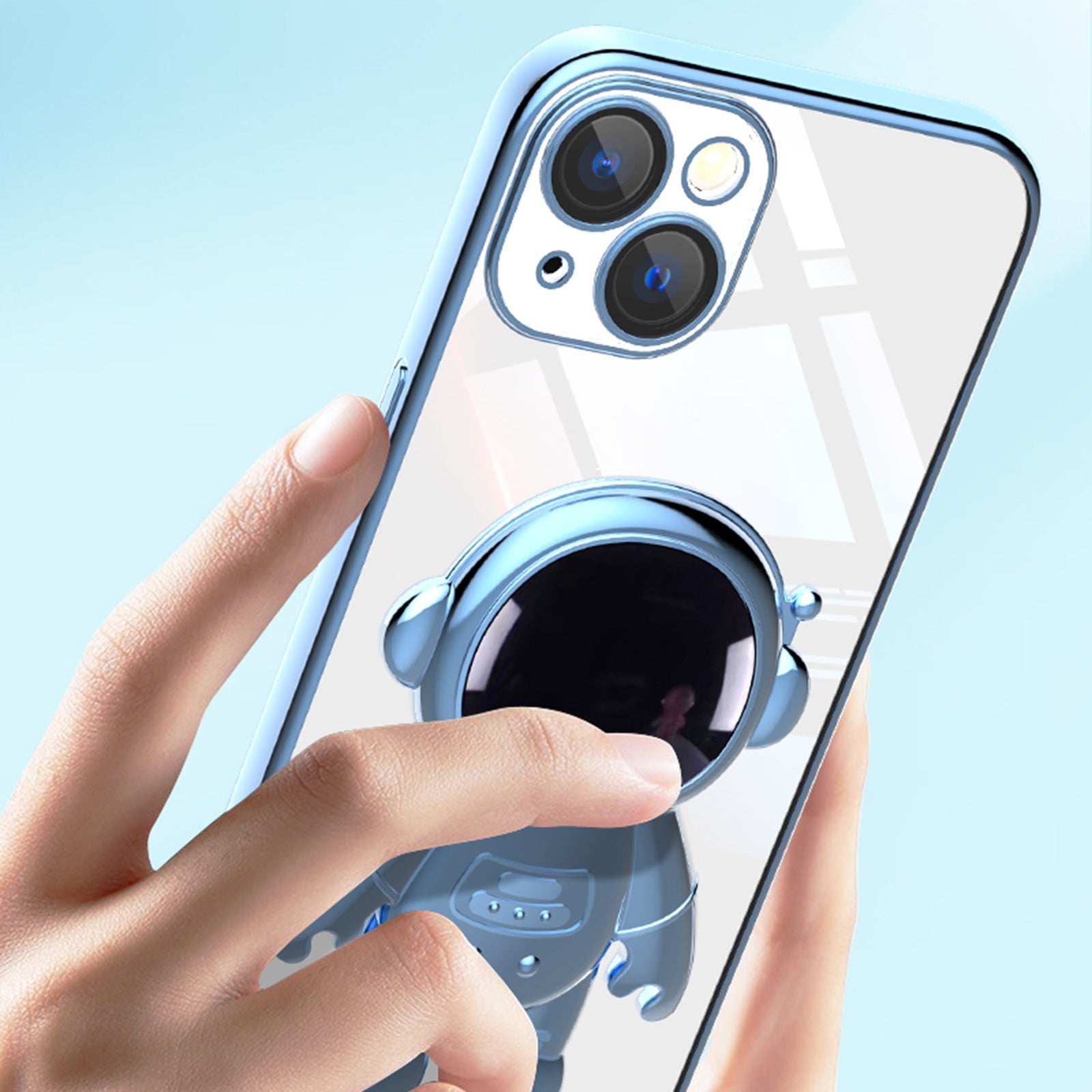 For iPhone 14 Plus Astronaut Shaped Kickstand Phone Case Electroplating Phone Cover with Lens Film For iPhone 14 Plus Astronaut Shaped Kickstand Phone Case Electroplating Phone Cover with Lens Film